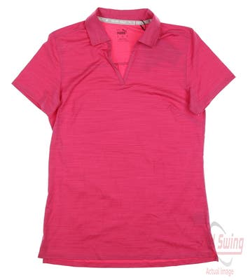 New Womens Puma Cloudspun Coast Polo Small S Orchid Shadow Heather MSRP $55