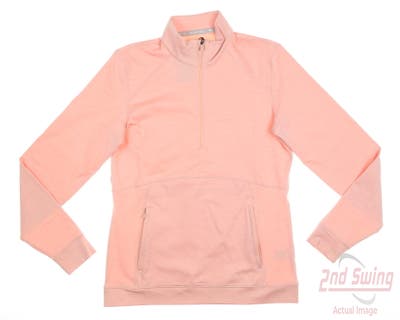 New Womens Puma Cloudspun Rockaway 1/4 Zip Pullover Small S Rose Dust MSRP $70
