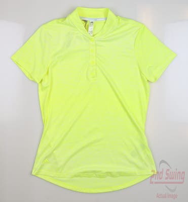 New Womens Adidas Golf Polo X-Small XS Yellow MSRP $70