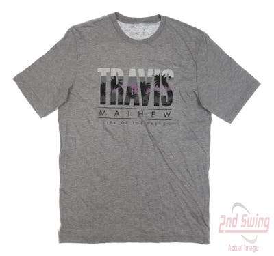 New Mens Travis Mathew Cut The Foam T-Shirt Medium M Heather Gray MSRP $35