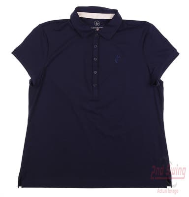 New W/ Logo Womens Fairway & Greene Claire Polo X-Large XL Eclipse MSRP $108
