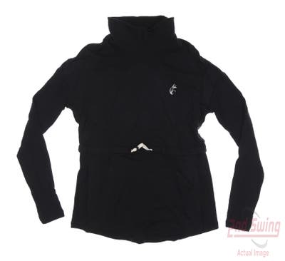 New W/ Logo Womens Footjoy Fullel Collar Pullover X-Small XS Black MSRP $120