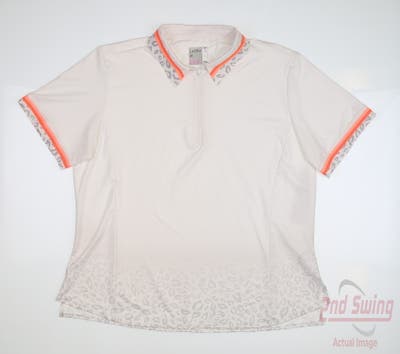 New Womens Lucky In Love Golf Polo X-Large XL White MSRP $76
