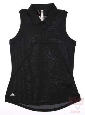 New Womens Adidas Golf Sleeveless Polo X-Small XS Black MSRP $60