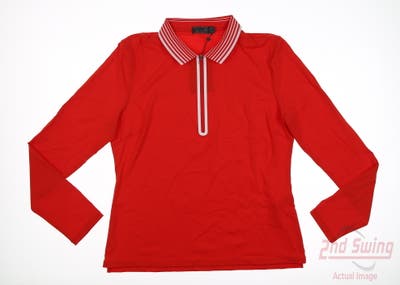 New Womens G-Fore 1/4 Zip Pullover Large L Red MSRP $125