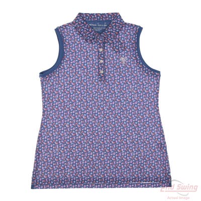 New W/ Logo Womens Peter Millar Sleeveless Polo X-Small XS Multi MSRP $
