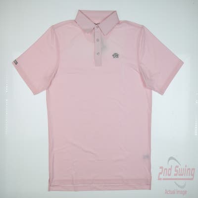 New W/ Logo Mens Straight Down Polo Large L Pink MSRP $90