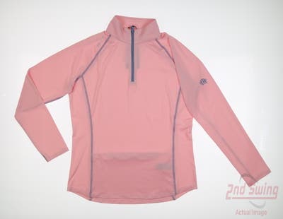 New W/ Logo Womens Ralph Lauren RLX 1/4 Zip Pullover X-Small XS Pink MSRP $100