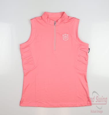New W/ Logo Womens Tail Lander Sleeveless Polo Medium M Pink MSRP $95