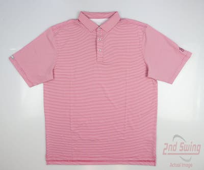 New W/ Logo Mens Straight Down Aberdeen Polo X-Large XL Pink MSRP $96