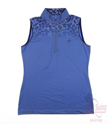 New W/ Logo Womens EP Pro Sleeveless Polo Small S Blue MSRP $80