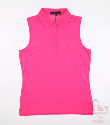 New W/ Logo Womens G-Fore Sleeveless Polo Small S Pink MSRP $110
