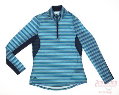 New W/ Logo Womens Adidas 1/4 Zip Pullover Small S Multi MSRP $70