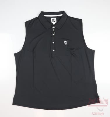 New W/ Logo Womens Footjoy Sleeveless Polo XX-Large XXL Black MSRP $