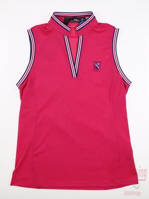 New W/ Logo Womens Ralph Lauren RLX Golf Sleeveless Polo Small S Pink MSRP $98