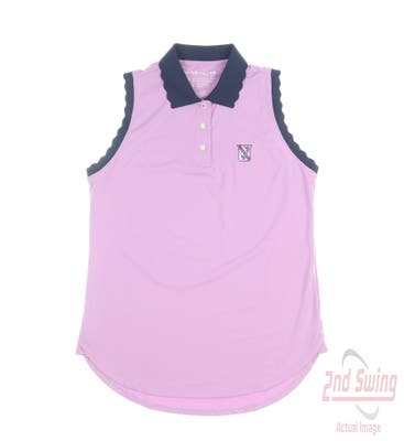 New W/ Logo Womens Peter Millar Golf Sleeveless Polo Medium M Purple MSRP $95