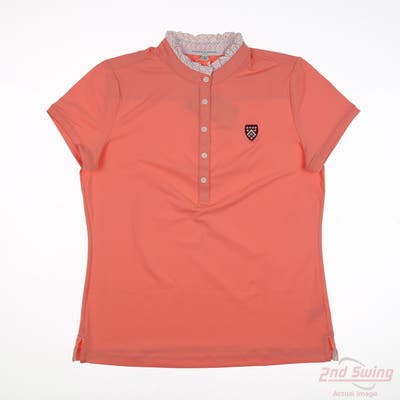 New W/ Logo Womens Fairway & Greene Polo Small S Coral MSRP $96
