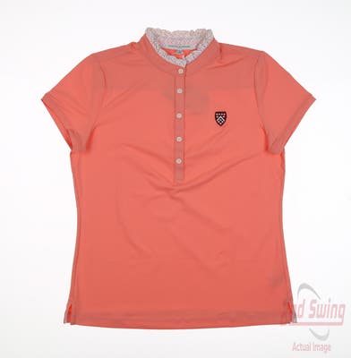 New W/ Logo Womens Fairway & Greene Polo Small S Coral MSRP $96