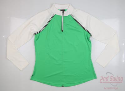 New Womens Belyn Key Lajolla Raglan 1/4 Zip Pullover Small S Green MSRP $128