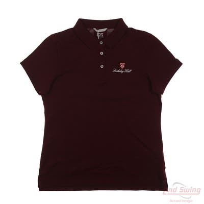 New W/ Logo Womens Cutter & Buck Polo Large L Maroon MSRP $72