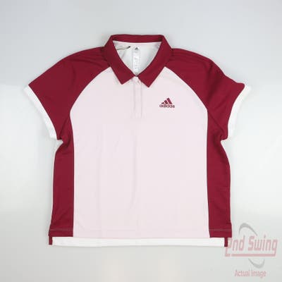 New W/ Logo Womens Adidas Golf Polo Medium M Pink MSRP $70