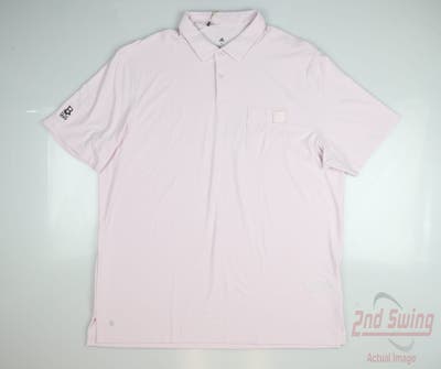 New W/ Logo Mens Adidas Golf Polo X-Large XL Pink MSRP $75