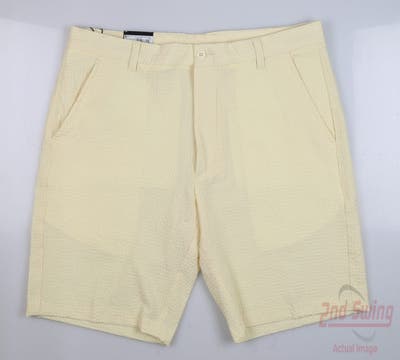 New Mens Footjoy Seersucker Shorts 34 Yellow MSRP $95