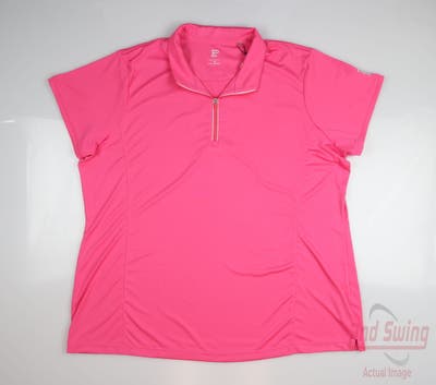New W/ Logo Womens EP NY Golf Polo 1X Pink MSRP $84