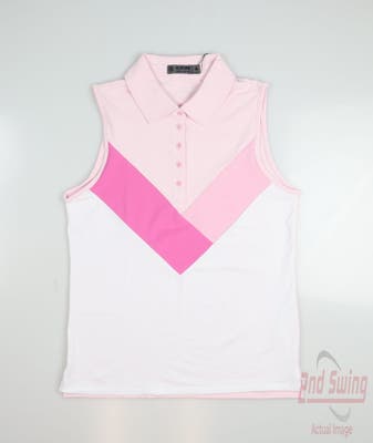 New Womens G-Fore Golf Sleeveless Polo Medium M Pink MSRP $110