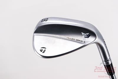 TaylorMade Milled Grind 3 Raw Chrome Wedge Gap GW 52° 9 Deg Bounce FST KBS Tour Steel Stiff Right Handed 35.25in