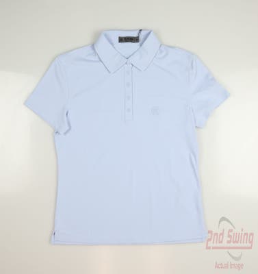 New W/ Logo Womens G-Fore Golf Polo Large L Blue MSRP $120