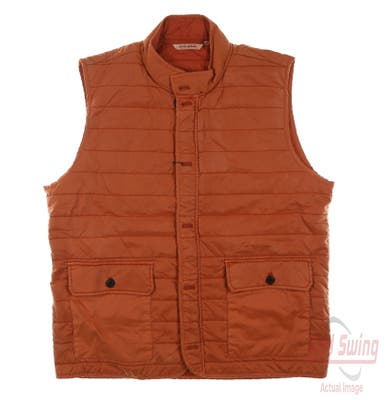 New Mens Peter Millar Vest X-Large XL Orange MSRP $240