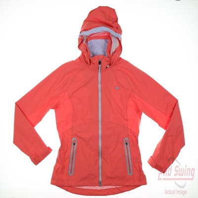 New W/ Logo Womens Zero Restriction Hooded Jacket X-Small XS Coral MSRP $275