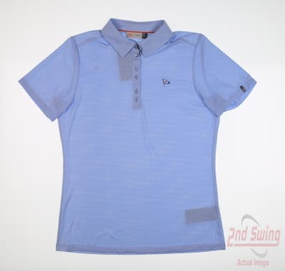 New W/ Logo Womens KJUS Polo Large L Blue MSRP $110
