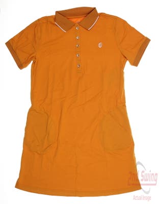New Womens GG BLUE Golf Dress Medium M Orange MSRP $110