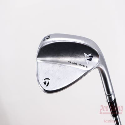 TaylorMade Milled Grind 3 Raw Chrome Wedge Gap GW 52° 9 Deg Bounce Dynamic Gold Tour Issue S200 Steel Stiff Right Handed 35.5in