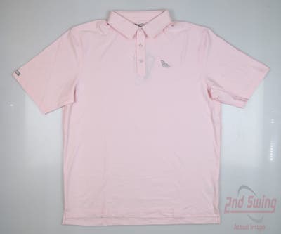 New W/ Logo Mens Straight Down Dodge Polo Large L Pink MSRP $96