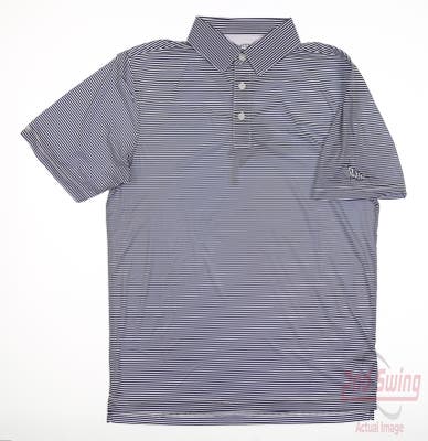New W/ Logo Mens Straight Down Regis Polo Large L Navy Blue MSRP $96
