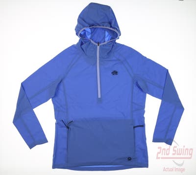 New W/ Logo Womens Straight Down Hooded Jacket Large L Blue MSRP $120