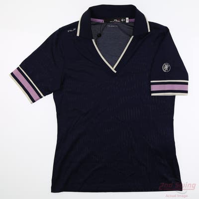 New W/ Logo Womens Ralph Lauren RLX Polo X-Small XS Navy Blue MSRP $100