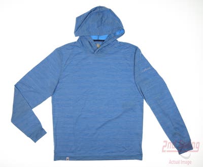 New W/ Logo Mens Johnnie-O Long Sleeve Hoodie Small S Blue MSRP $130