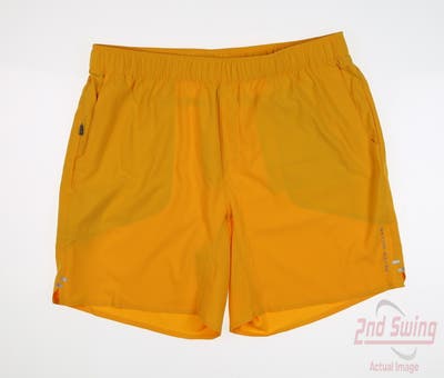 New W/ Logo Mens Peter Millar Shorts Large L Yellow MSRP $95