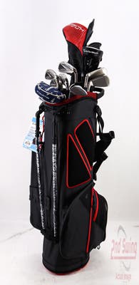Complete Set of Men's TaylorMade Stealth 2 / Stealth / Bandon 3 Golf Clubs + Datrek Stand Bag - Right Hand Stiff Flex Steel Shafts