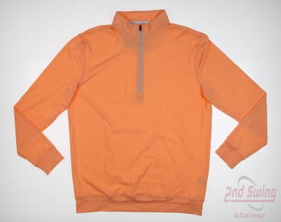 New Mens Straight Down 1/4 Zip Pullover Medium M Coral MSRP $122