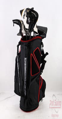 Complete Set of Men's Cobra Callaway TaylorMade Cleveland Nike Golf Clubs + Datrek Stand Bag - Right Hand Regular Flex Steel Shafts