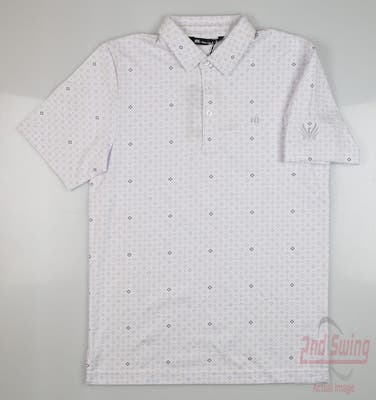 New W/ Logo Mens Travis Mathew Equilux Polo Small S White MSRP $95