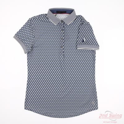 New W/ Logo Womens Greyson Polo Small S Blue MSRP $140