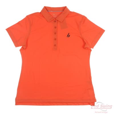 New W/ Logo Womens Peter Millar Polo Small S Orange MSRP $89