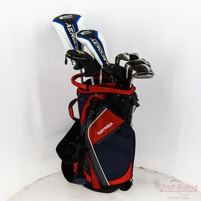 Complete Set of Men's Cleveland Callaway Nike TaylorMade Golf Clubs + NEW Datrek Stand Bag w/Headcovers