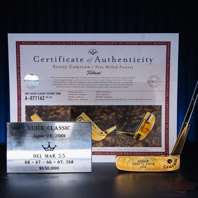 Mint Titleist Scotty Cameron Gold Plated Buick Sergio Garcia Victory Putter Circle T Right Handed w/COA & Name Plate